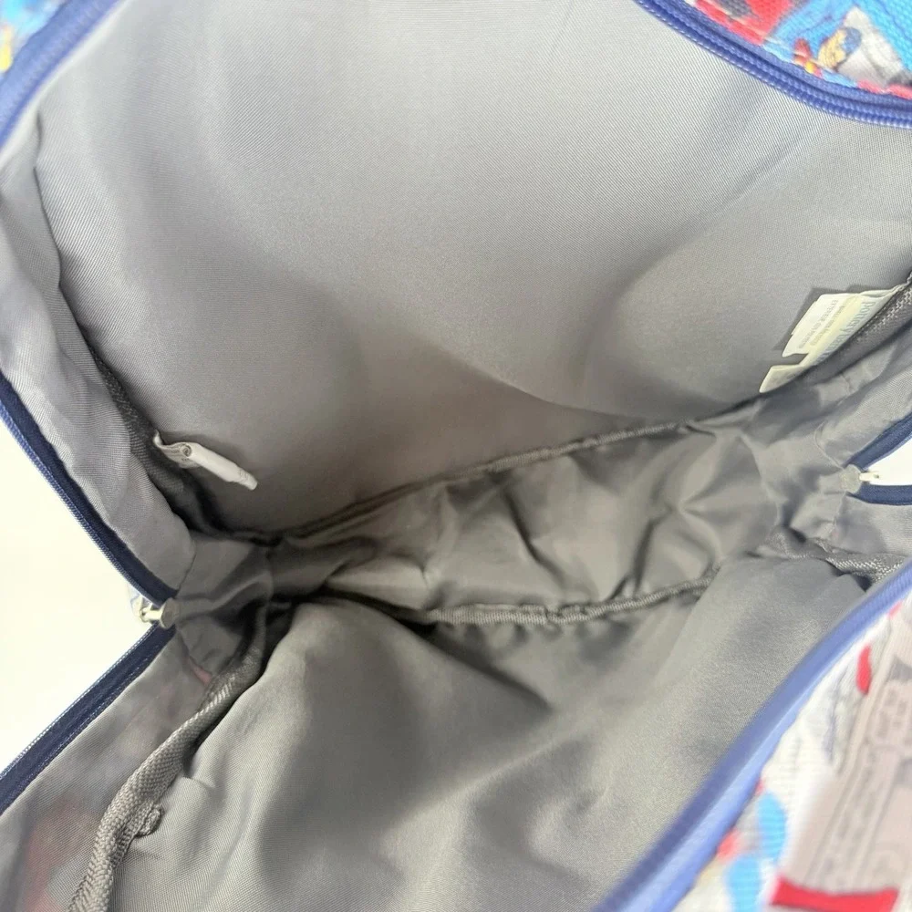 Pottery Barn Kids Superman Mackenzie Large Backpack Gray Blue Bottle Pockets
